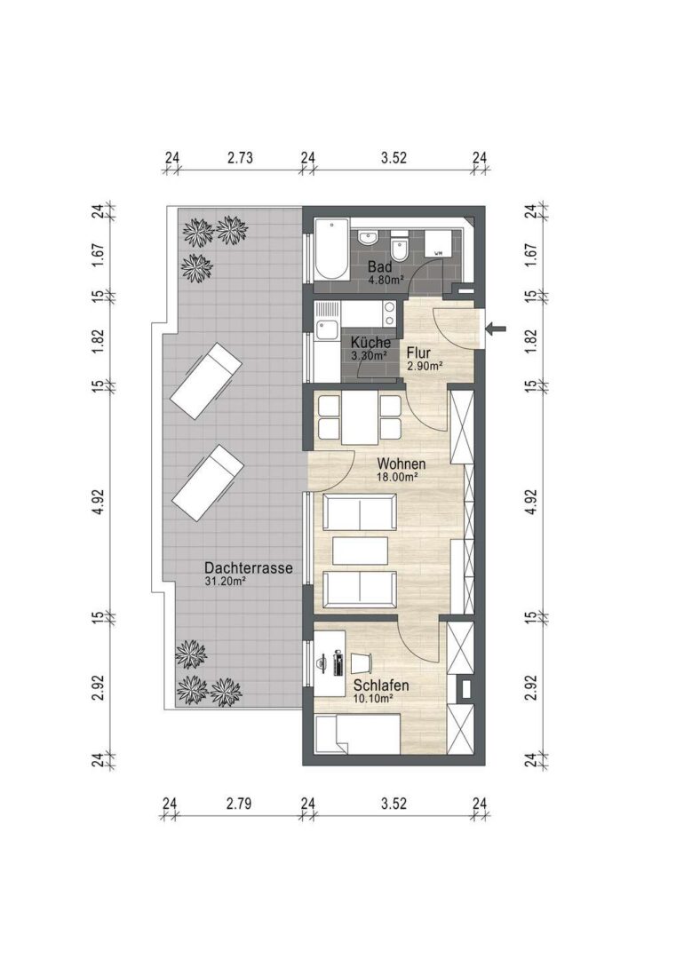 Grundriss der Wohnung